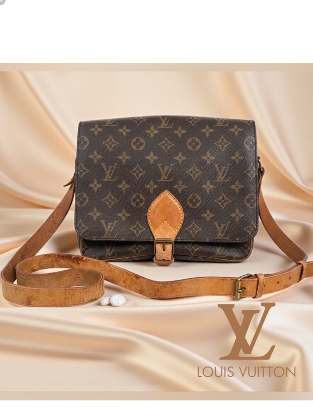 Louis Vuitton Monogram Canvas Saddle Crossbody in Brown and Tan
